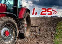 1, 25% este nivelul primei unice de garantare in 2014 in cadrul schemei de garantare pentru agricultura