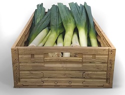 Naveta de plastic pentru fructe si legume cu finisaj de lemn