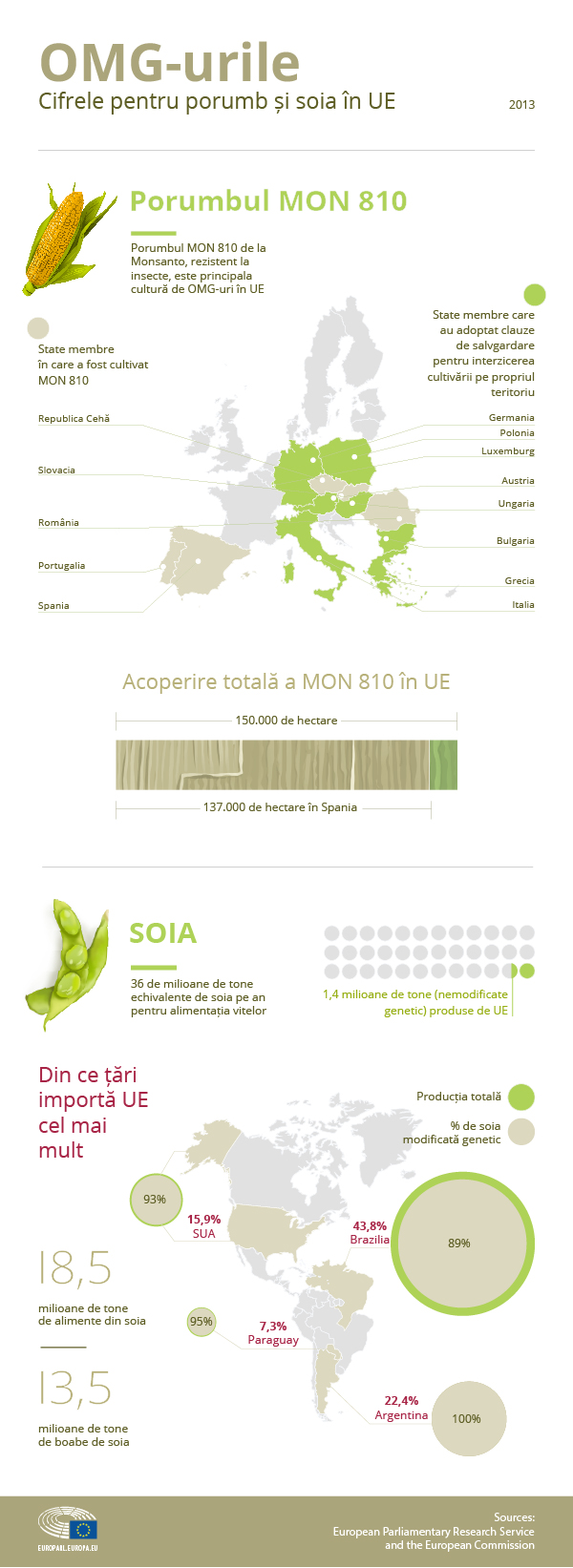 OMG - Culturi de porumb si soia in UE