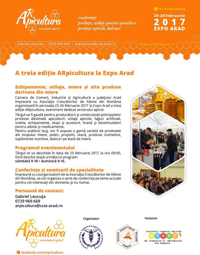 ARpicultura - Targ de apicultura - Arad 25-26 Februarie 2017