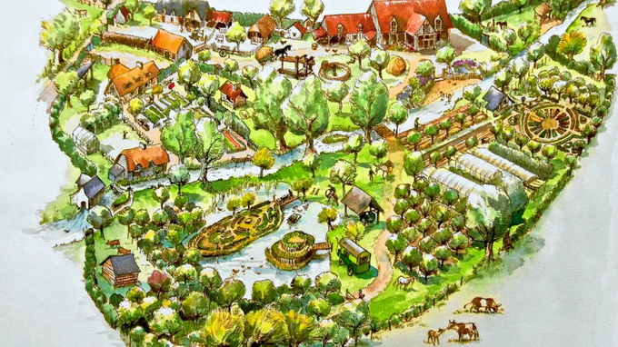 Ferma de permacultura de la Bec Hellouin - Schema - schita de proiect al fermei de permacultura