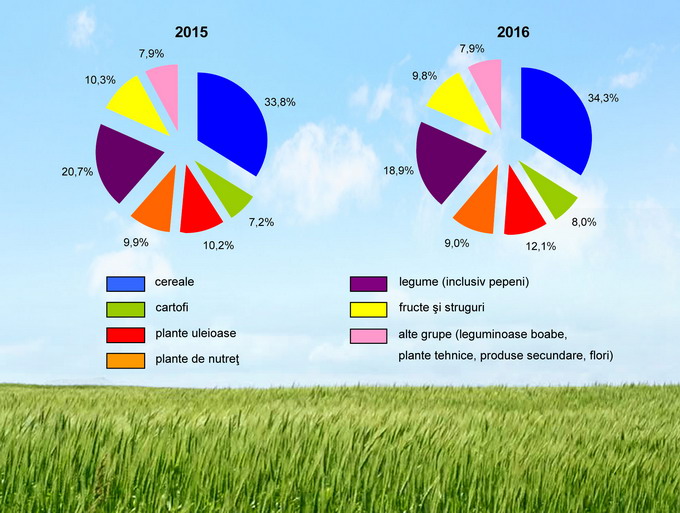 Valoarea productiei agricole romanesti la culturi vegetale