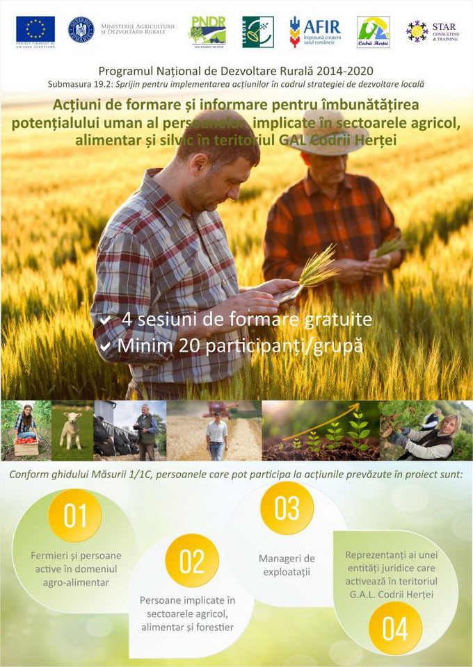 Cursuri de instruire pentru fermieri la Codrii Hertei
