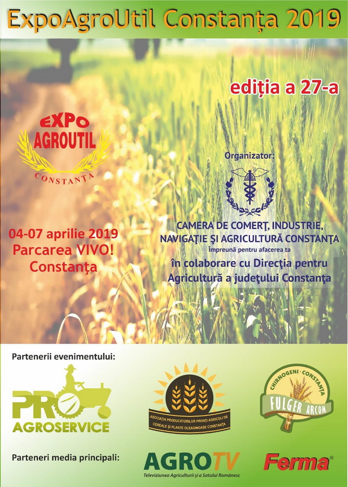 Targul national cu participare internationala in domeniul agriculturii - EXPOAGROUTIL 2019 Constanta - afis