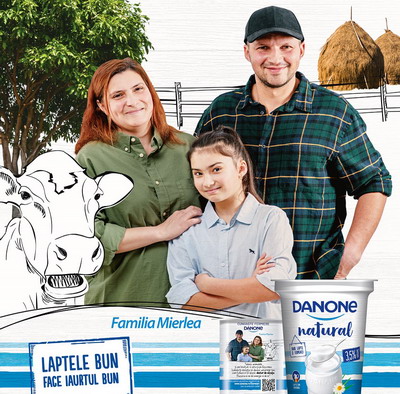 Descopera povestile fermierilor producatori de lapte pe iaurturile Danone