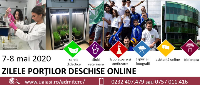 USAMV Iasi isi deschide portile online 7-8 mai 2020