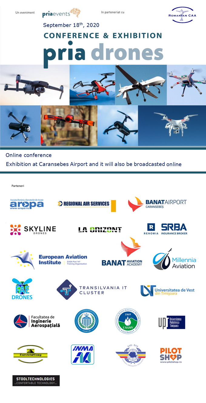 Pria Drones Conference and Exhibition 18 septembrie 2020