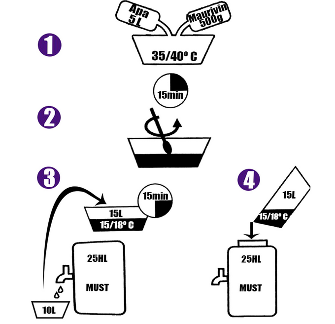Drojdie pentru vin - Utilizare