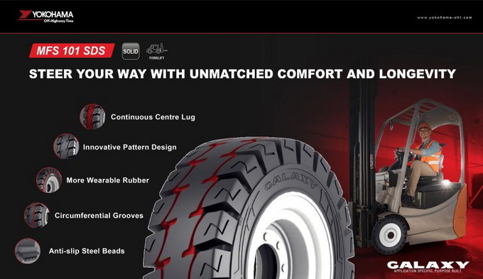 Galaxy MFS 101 SDS - Noua anvelopa solida pentru stivuitoare cu Yokohama Off-Highway Tires YOHT