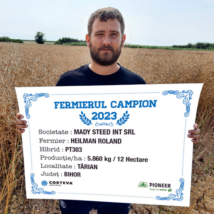 Fermieri campioni cu hibridul de rapita PT303 - heilman roland