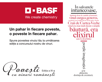 BASF continua cu o noua editie a concursului „Povesti cu vinuri romanesti”