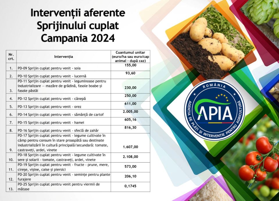 APIA a demarat autorizarea plăților aferente intervențiilor pentru sprijinul cuplat – Campania 2024