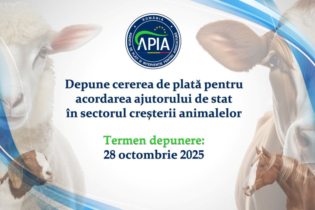 APIA primește Cererile de plată pentru acordarea ajutorului de stat în sectorul creșterii animalelor
