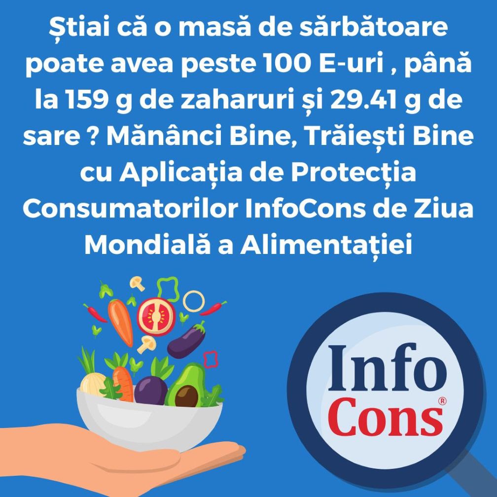 Știai că o masă de sărbătoare poate avea peste 100 E-uri , până la 159 g. de zaharuri și 29.41 g. de sare ?