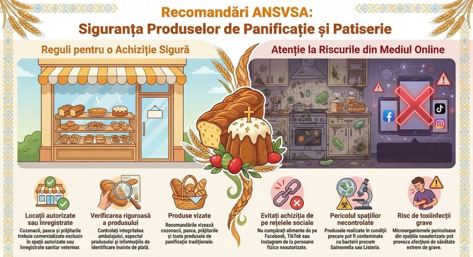 Recomandări ANSVSA: Siguranța Produselor de Panificație și Patiserie