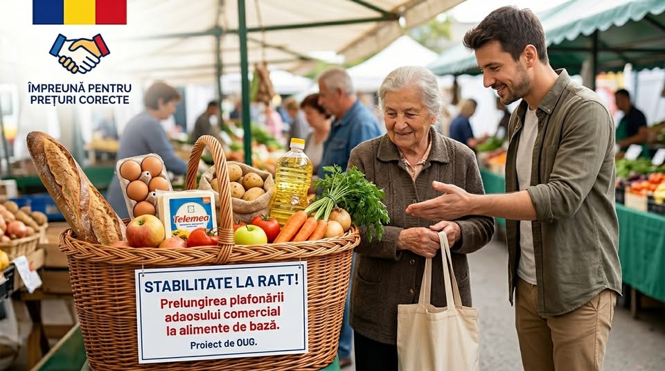 Guvernul prelungește plafonarea adaosului comercial la alimentele de bază până la data de 30 iunie 2026