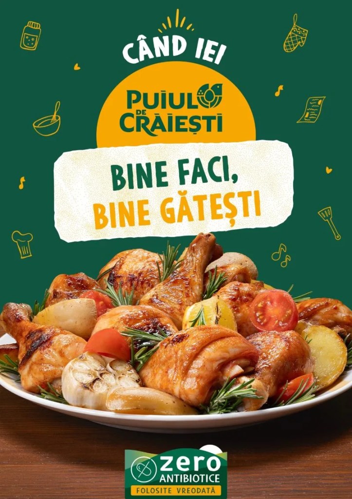 Puiul de Crăiești lansează o nouă campanie de comunicare pentru gama premium „Zero Antibiotice”