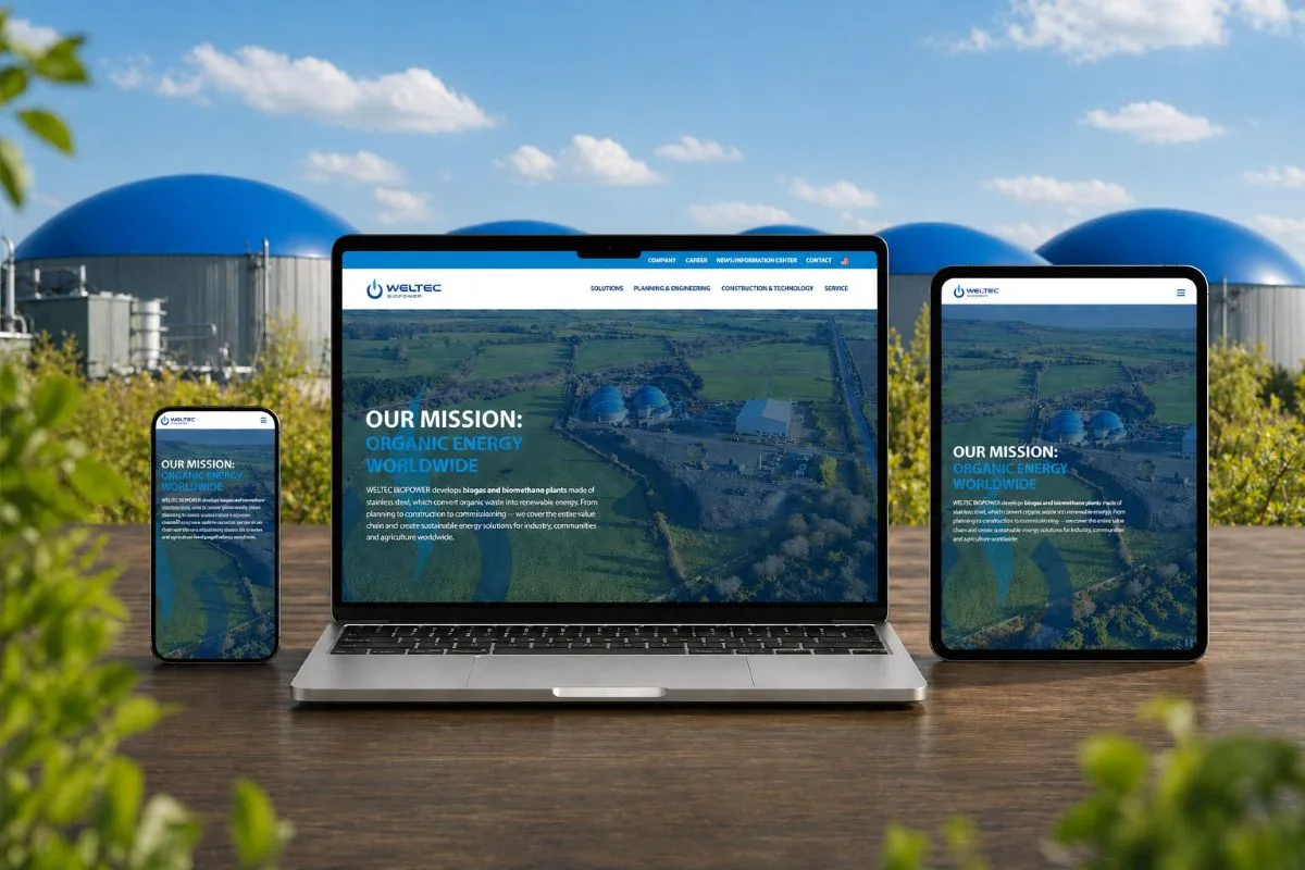 WELTEC BIOPOWER lansează noul website complet modernizată