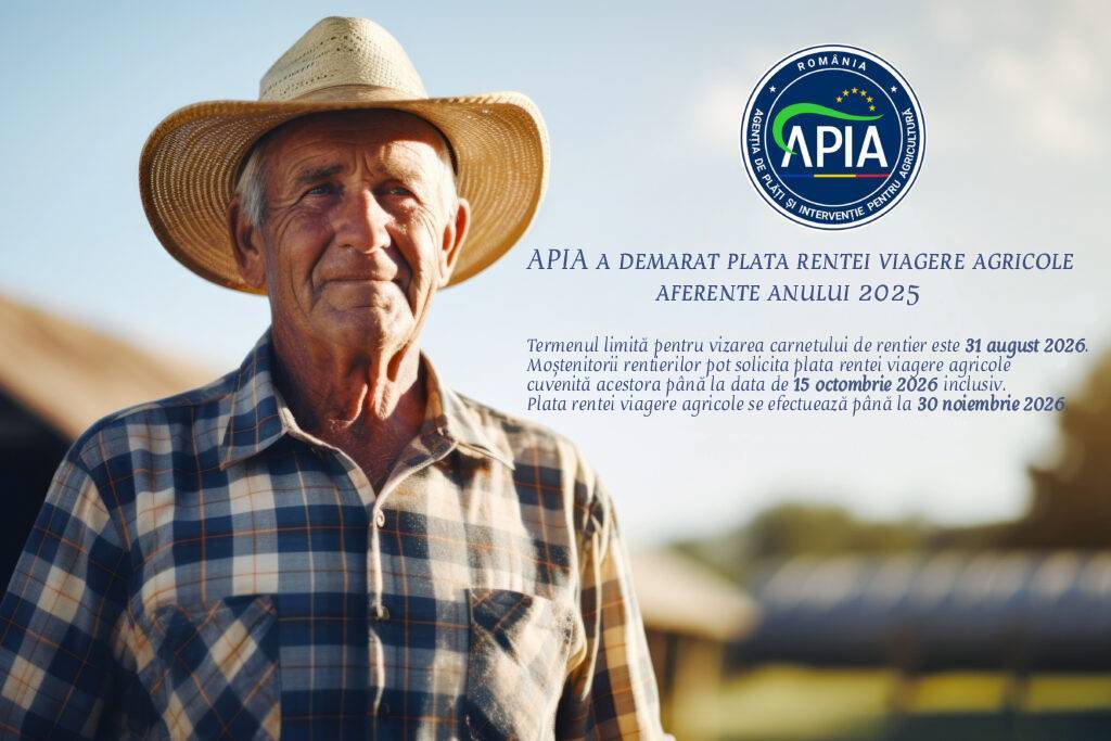 APIA a demarat plata rentei viagere agricole aferente anului 2025