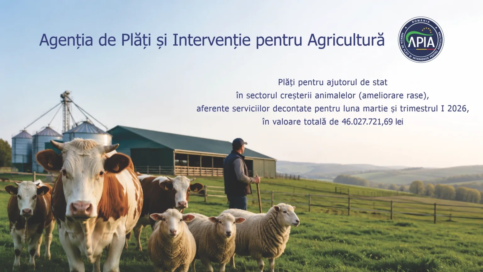 Sprijin financiar de peste 46 milioane lei pentru crescătorii de animale