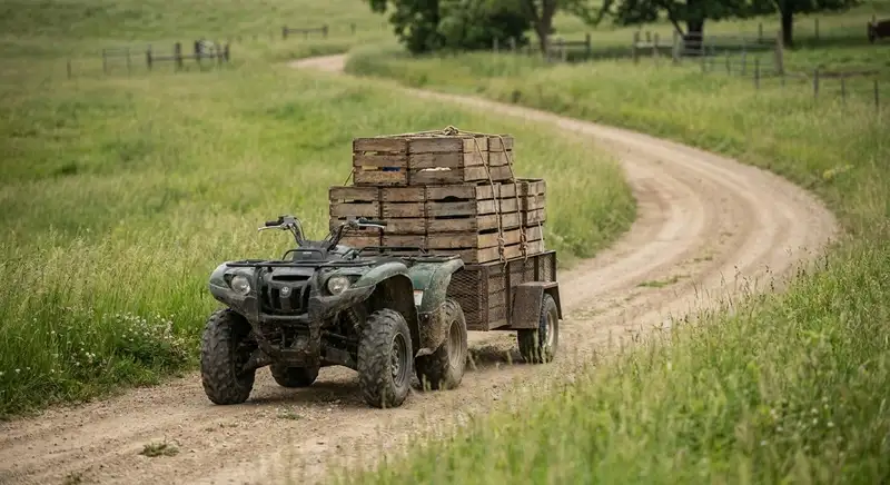 Accesoriile care transformă un ATV într-un mic utilaj: lama, troliul și remorca
