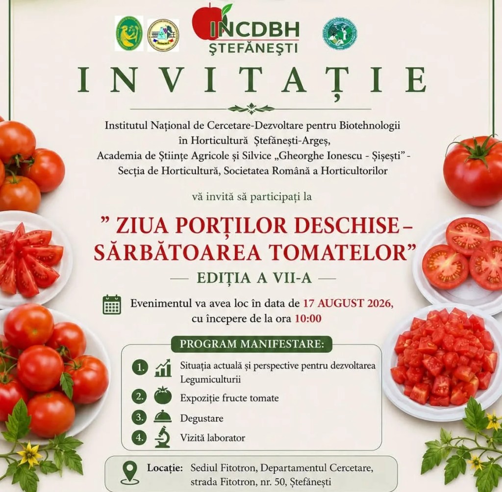 Inovație în legumicultură la Ștefănești: „Sărbătoarea Tomatelor” aduce soiuri rezistente la secetă și cu gust autentic