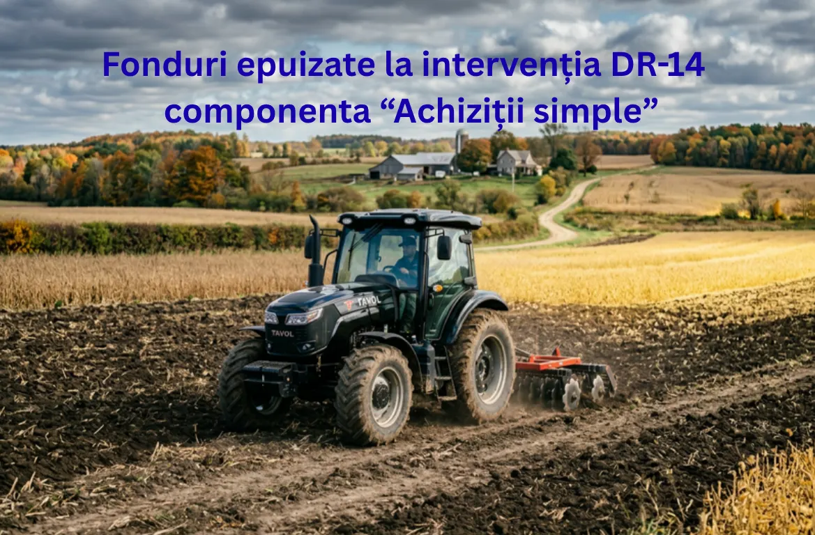 Fondurile alocate intervenției DR-14 pentru componenta achiziții simple au fost epuizate
